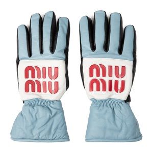 Miu Miu Logo Leather Gloves 🧤 snow ski